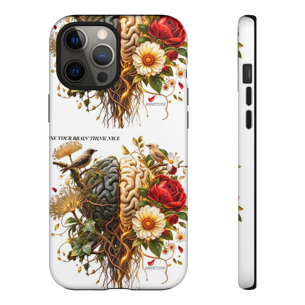 Phone Case — Floral Brain Illustration Protective Cover