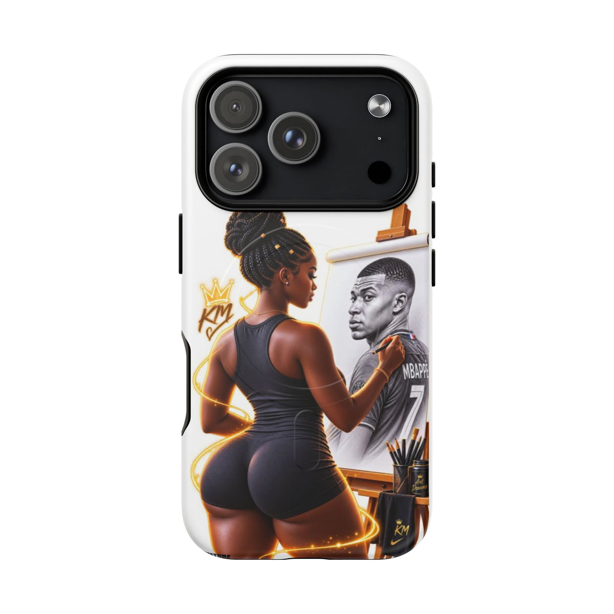 Tough Magnetic Case — Athletic Woman Painting Portrait Phone Cover (King Signature)