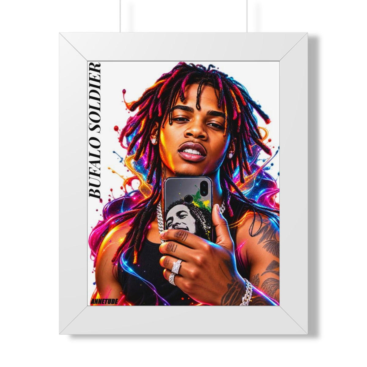 Framed Poster — 'Buffalo Soldier' Vibrant Portrait Wall Art