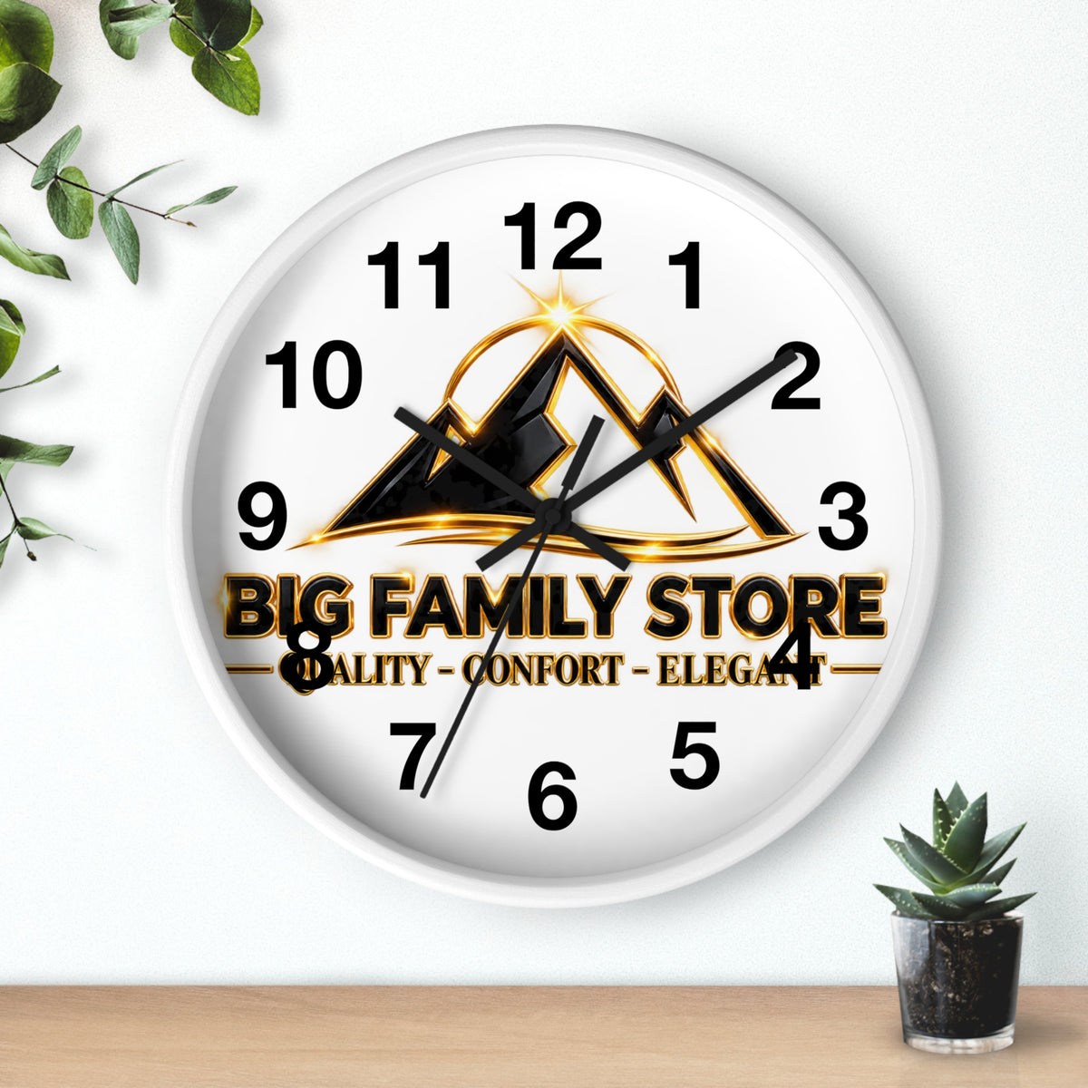 Big Family Store Logo Wall Clock — Elegant Branded Home Clock
