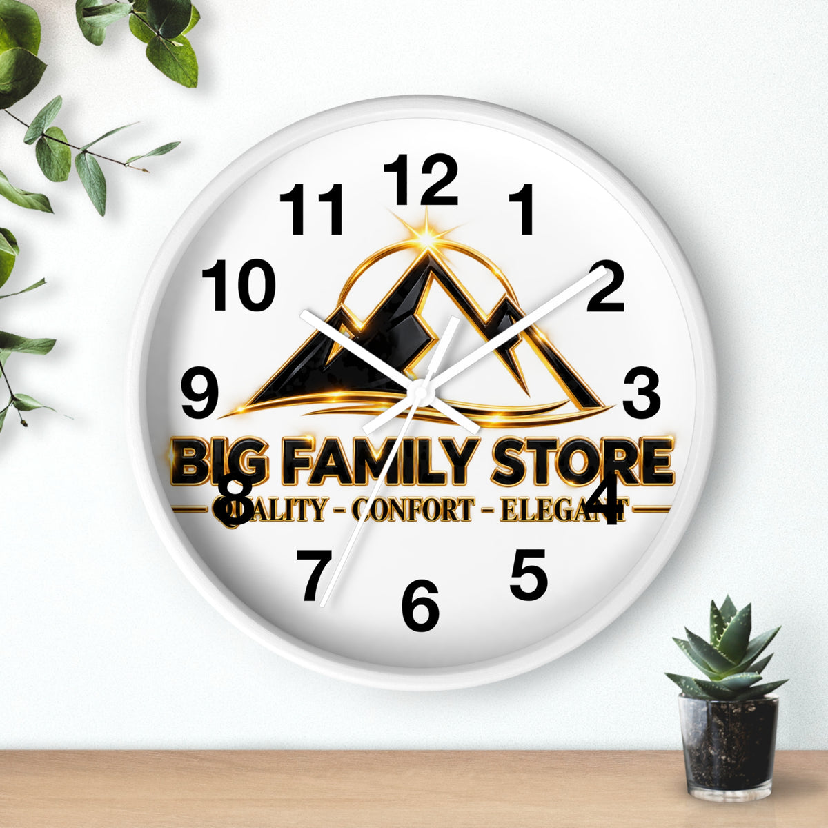 Big Family Store Logo Wall Clock — Elegant Branded Home Clock