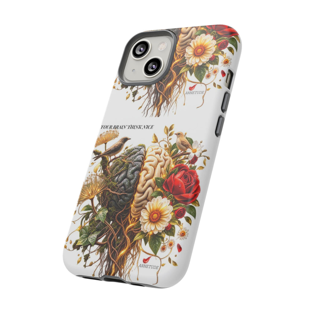 Phone Case — Floral Brain Illustration Protective Cover