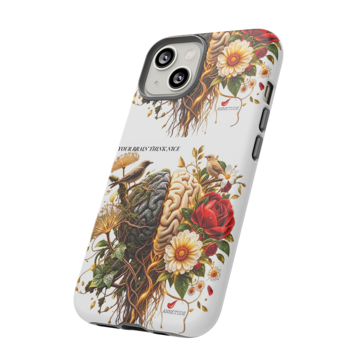 Phone Case — Floral Brain Illustration Protective Cover