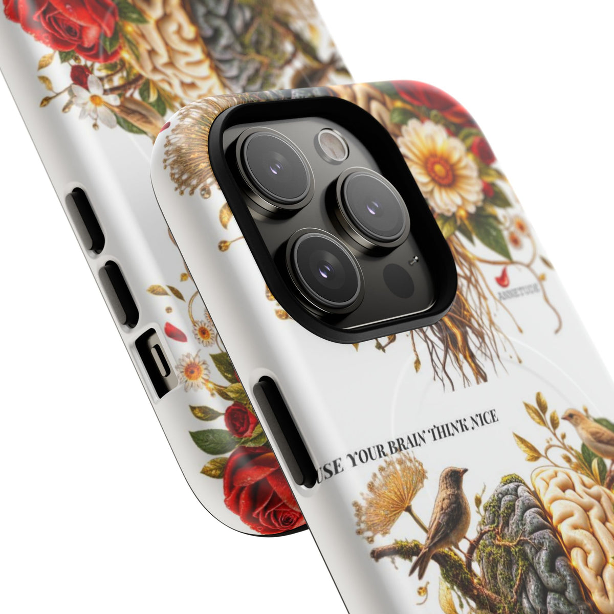 Phone Case — 'Use Your Brainy Think, Son' Floral Brain Magnetic Case