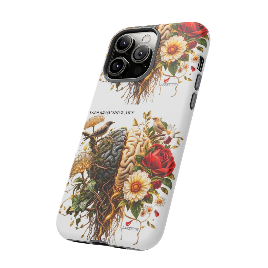 Phone Case — Floral Brain Illustration Protective Cover