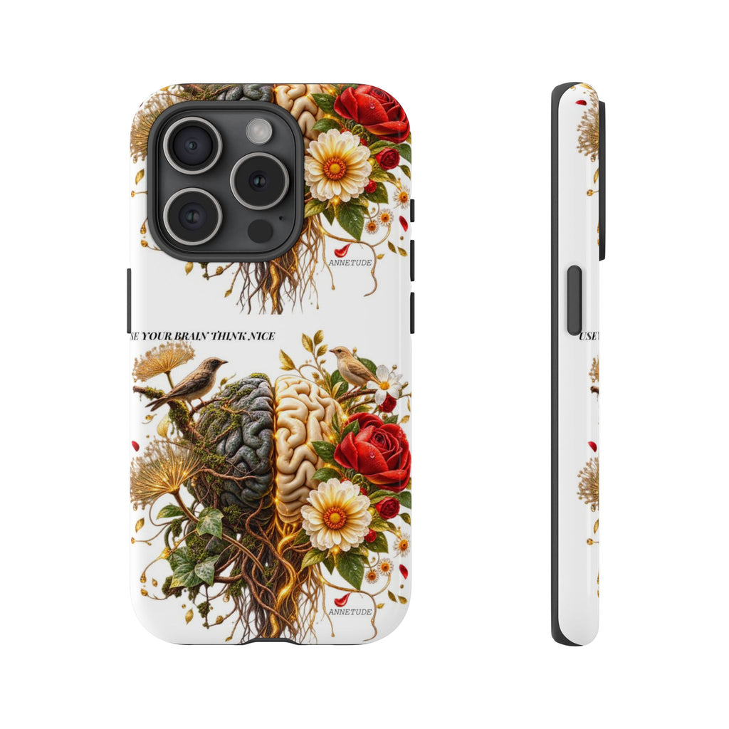 Phone Case — Floral Brain Illustration Protective Cover