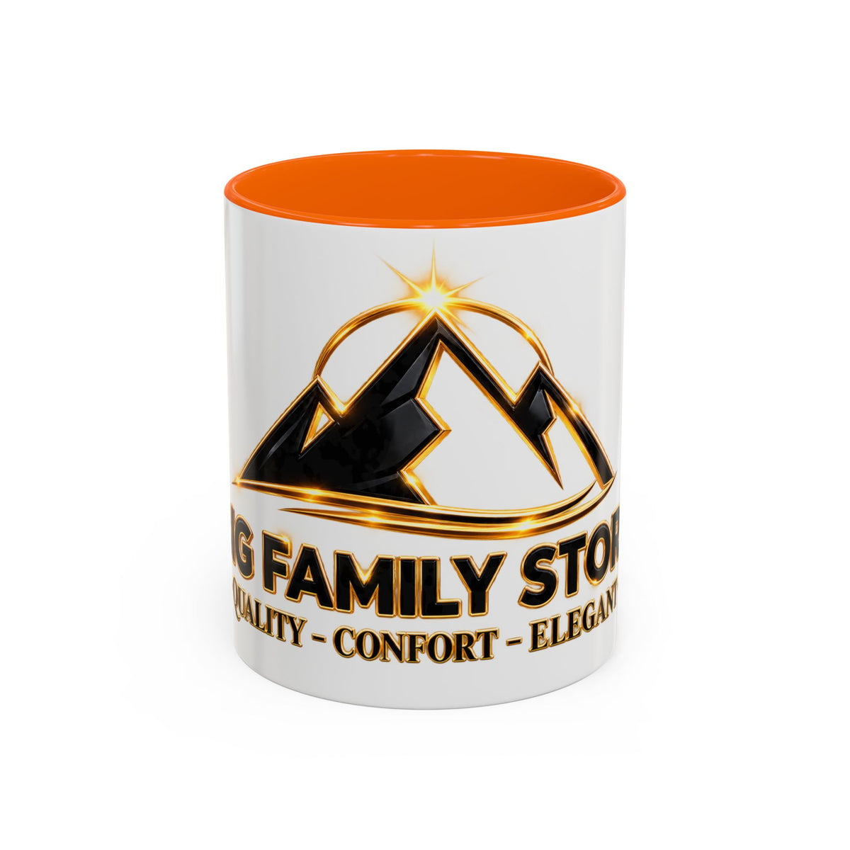 Branded Accent Coffee Mug — Elegant Mountain Logo 11/15oz