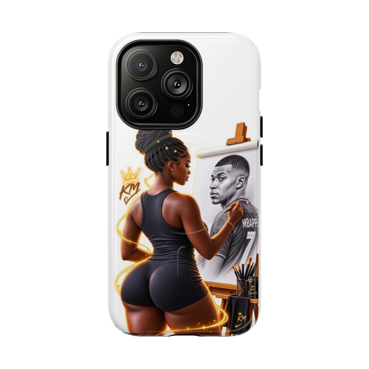 Tough Magnetic Case — Athletic Woman Painting Portrait Phone Cover (King Signature)