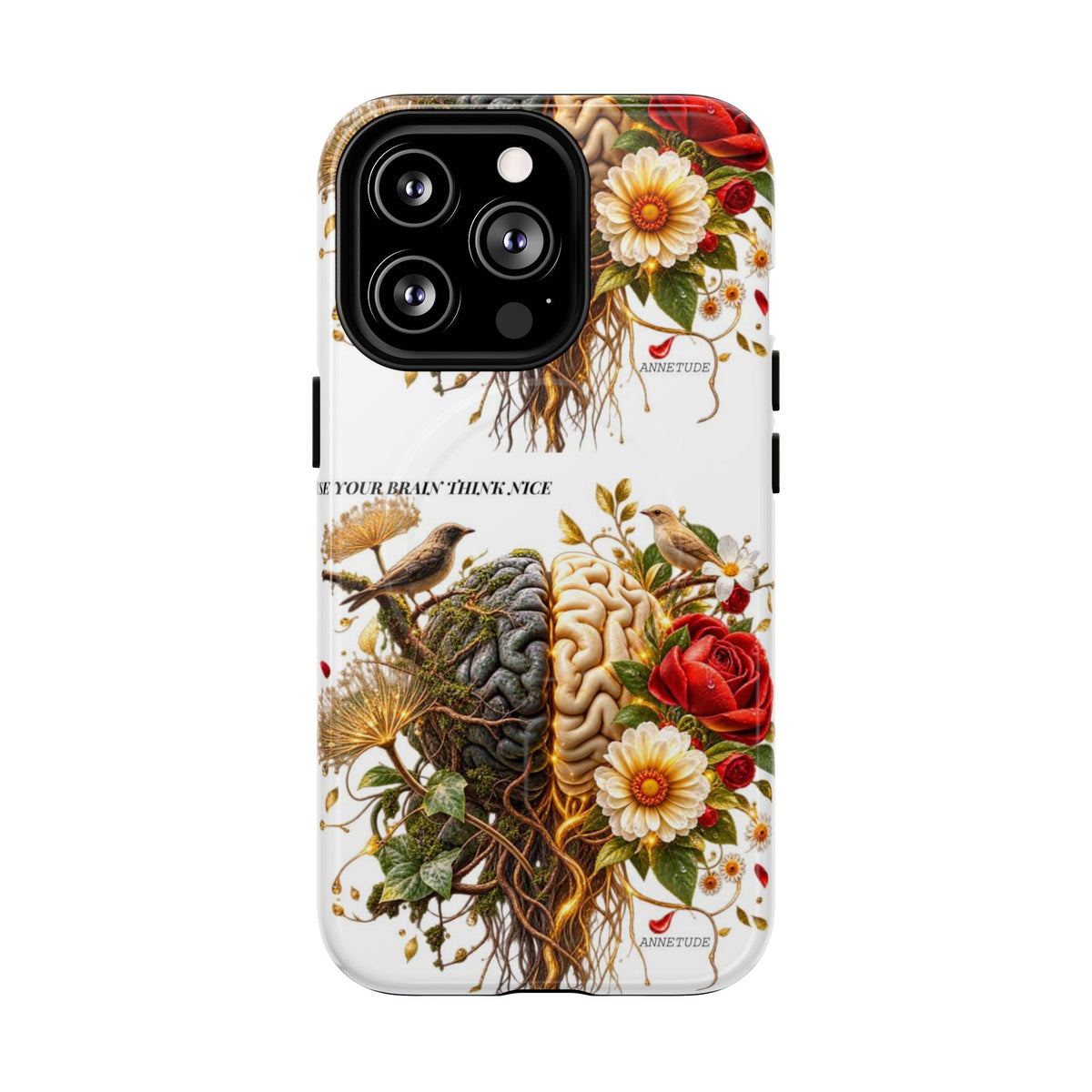 Phone Case — 'Use Your Brainy Think, Son' Floral Brain Magnetic Case