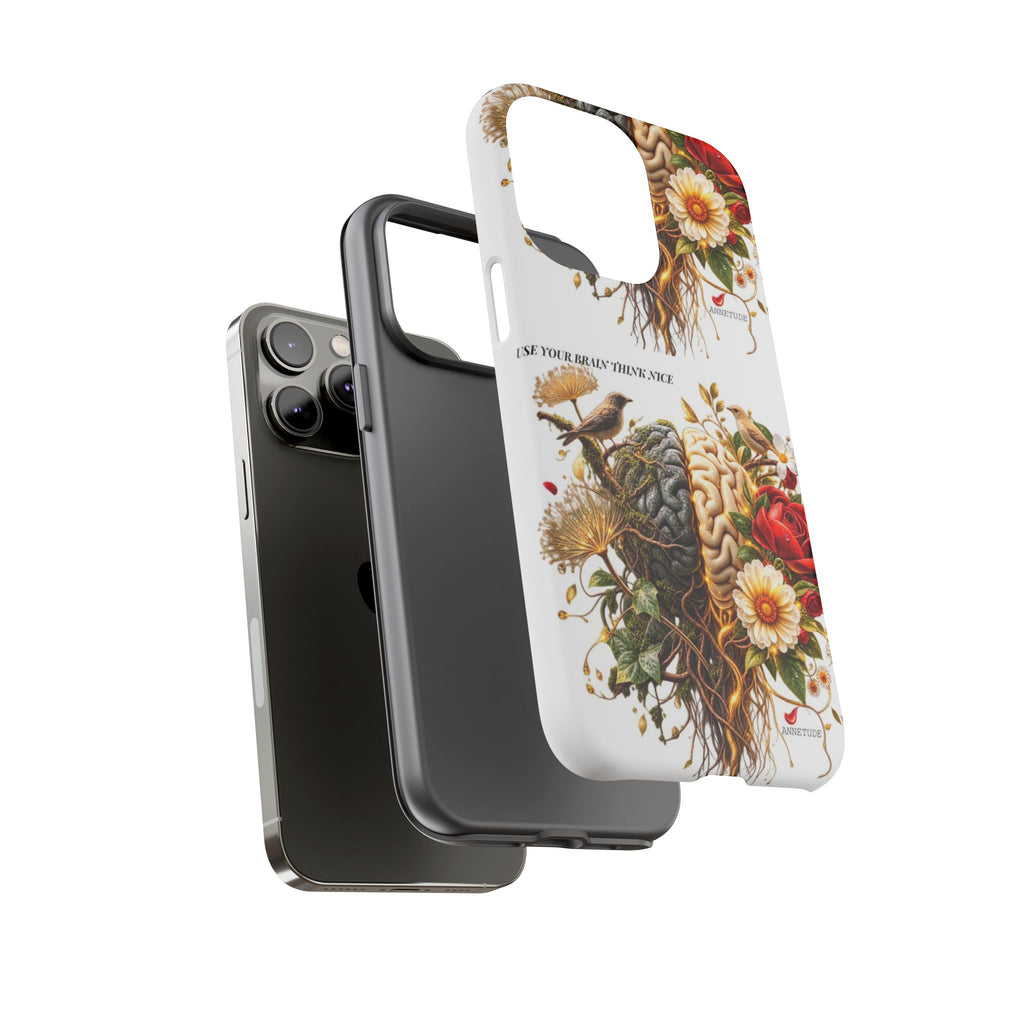 Phone Case — Floral Brain Illustration Protective Cover