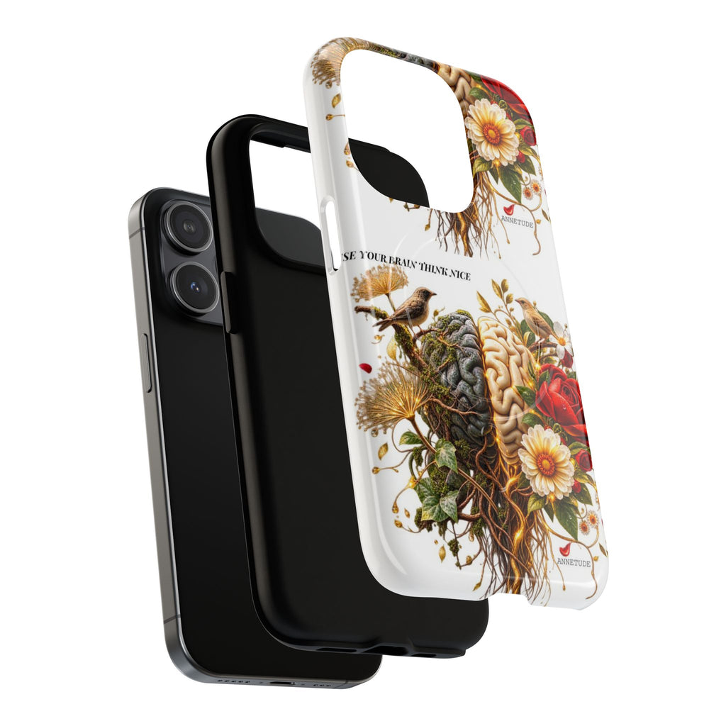 Phone Case — 'Use Your Brainy Think, Son' Floral Brain Magnetic Case