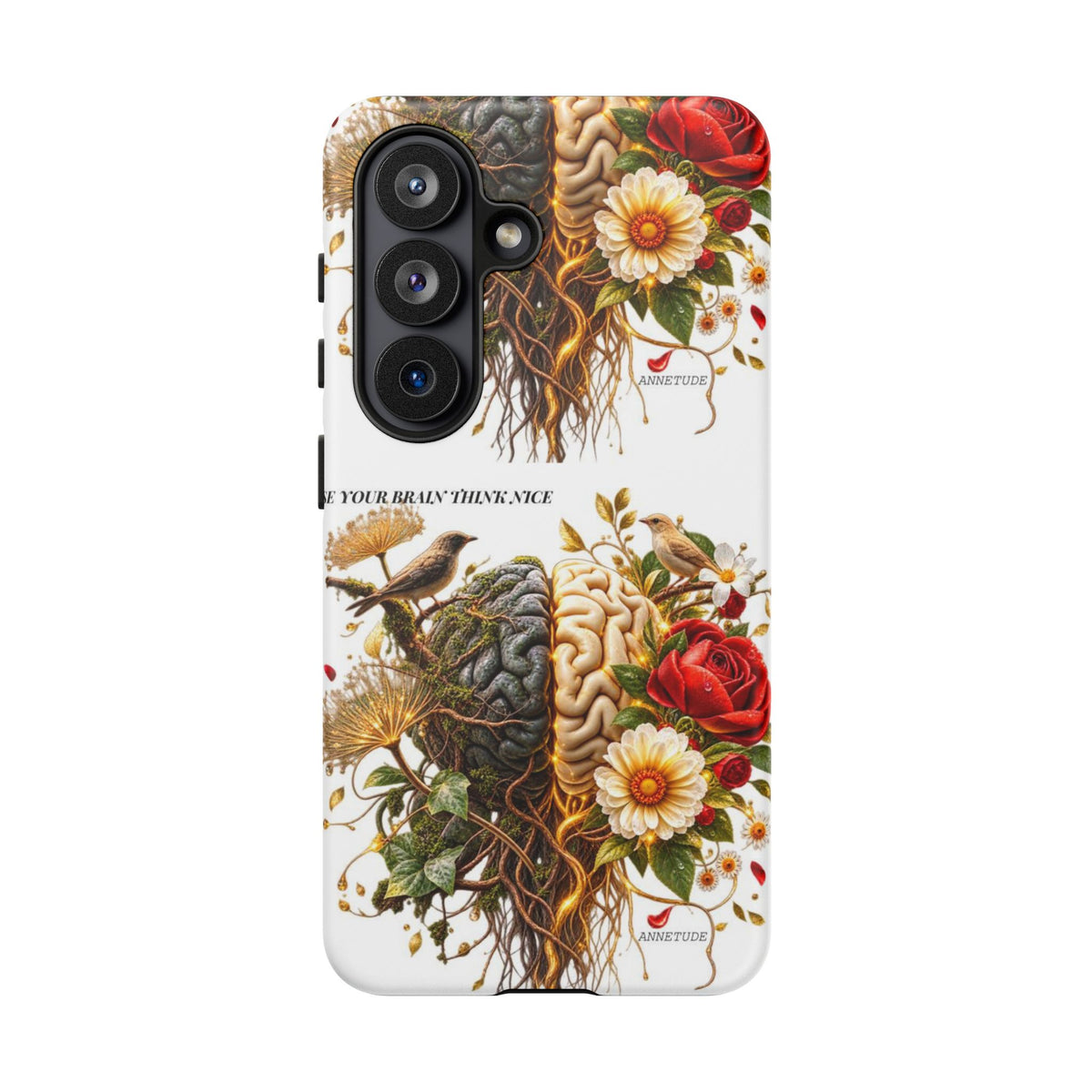 Phone Case — Floral Brain Illustration Protective Cover