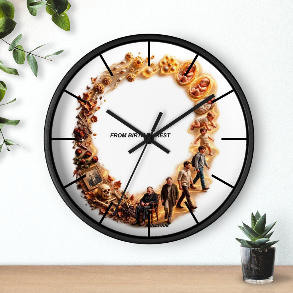 Wall Clock — 'From Birth to Rest' Time Cycle Decorative Clock