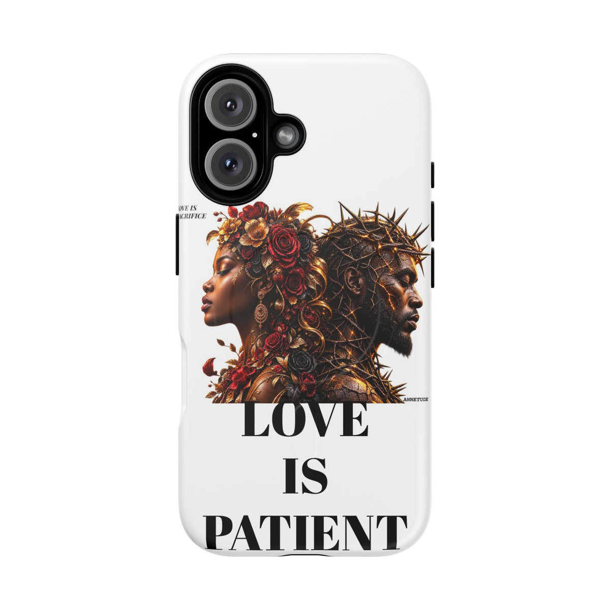 Phone Case — "Love Is Patient" Dual Portrait Magnetic Tough Case