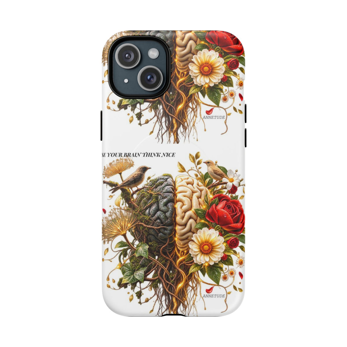Phone Case — 'Use Your Brainy Think, Son' Floral Brain Magnetic Case