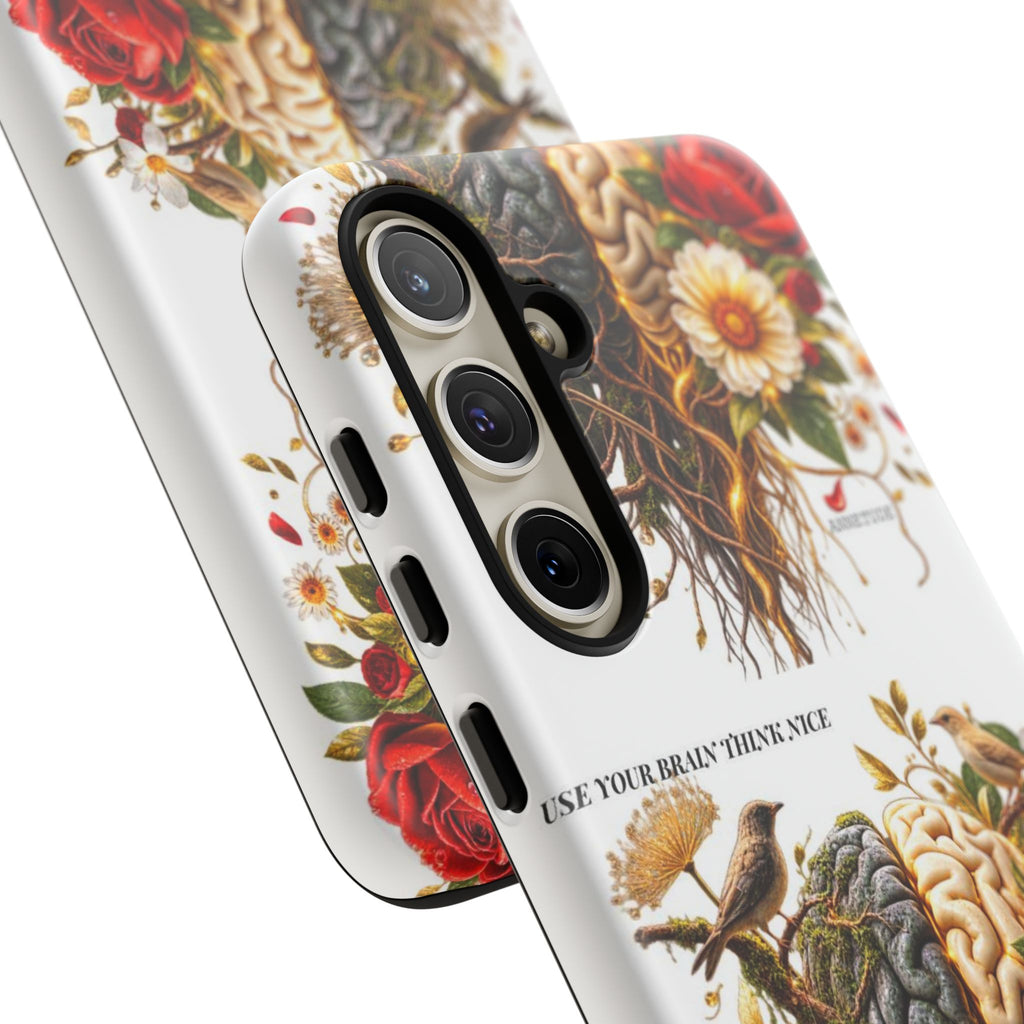 Phone Case — Floral Brain Illustration Protective Cover