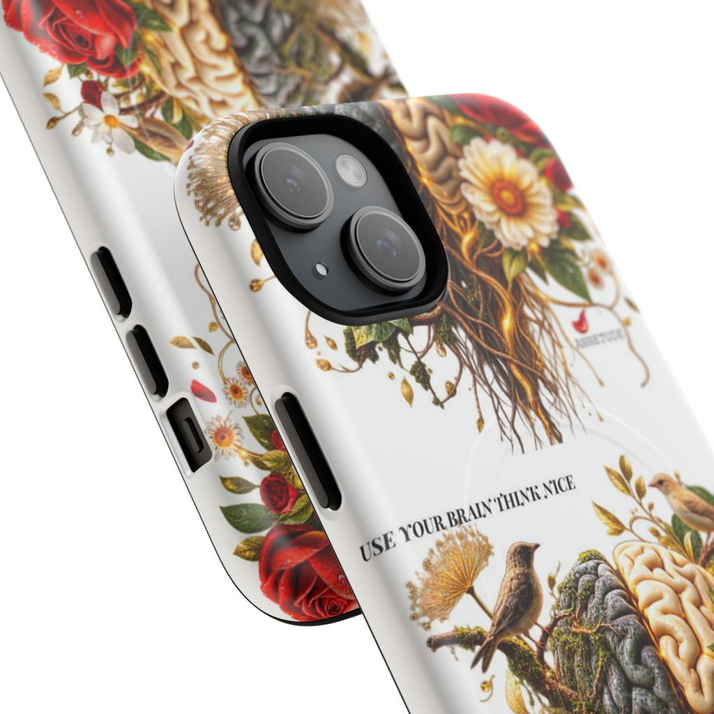 Phone Case — 'Use Your Brainy Think, Son' Floral Brain Magnetic Case