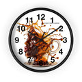 Coffee Splash Wall Clock — Artistic Afrocentric Brew Portrait ("Enjoy Your Coffee")