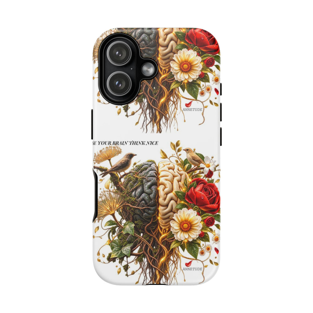Phone Case — Floral Brain Illustration Protective Cover