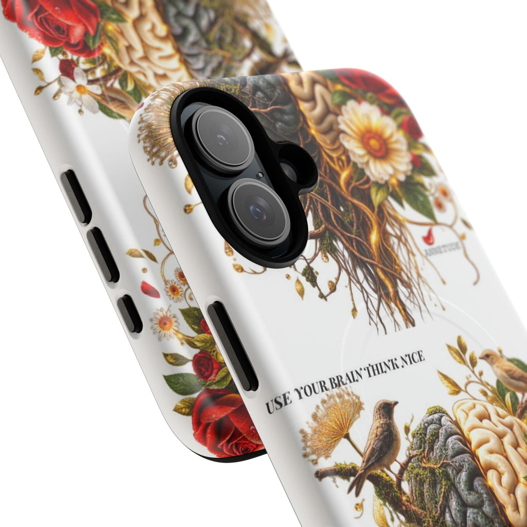 Phone Case — 'Use Your Brainy Think, Son' Floral Brain Magnetic Case