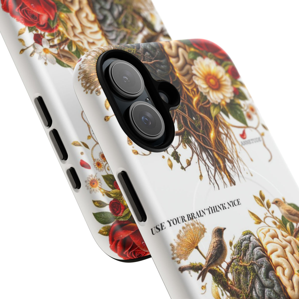 Phone Case — 'Use Your Brainy Think, Son' Floral Brain Magnetic Case