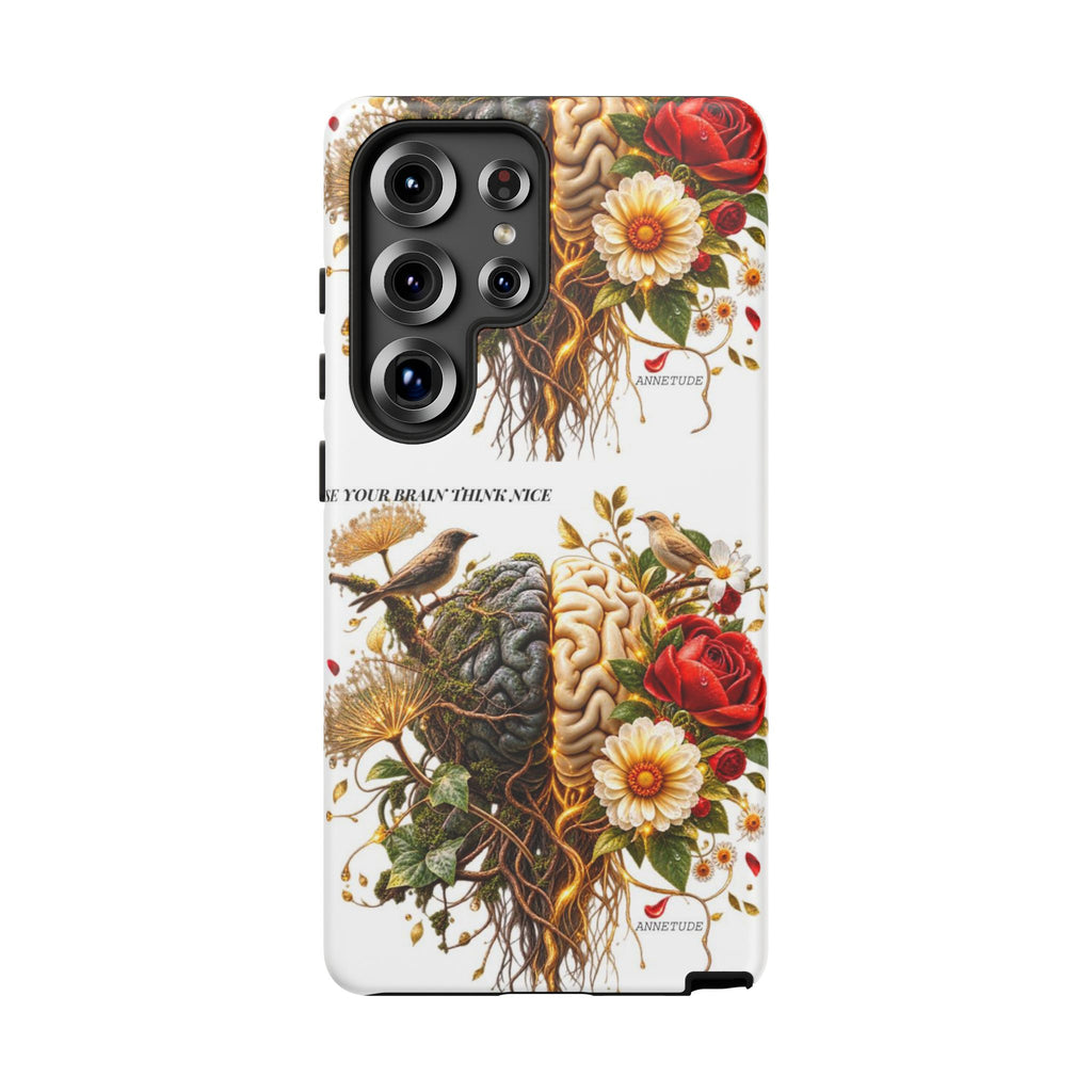Phone Case — Floral Brain Illustration Protective Cover