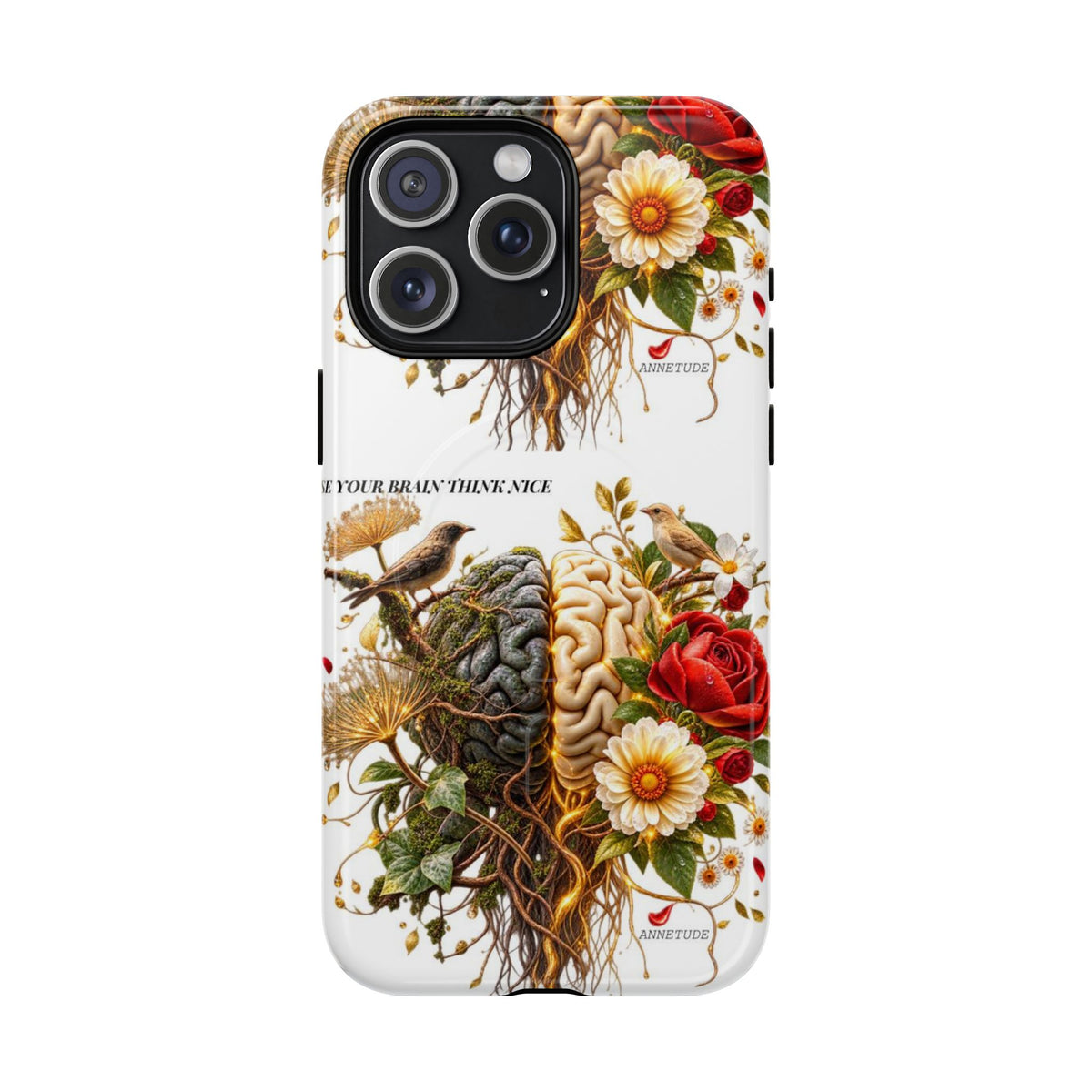 Phone Case — 'Use Your Brainy Think, Son' Floral Brain Magnetic Case