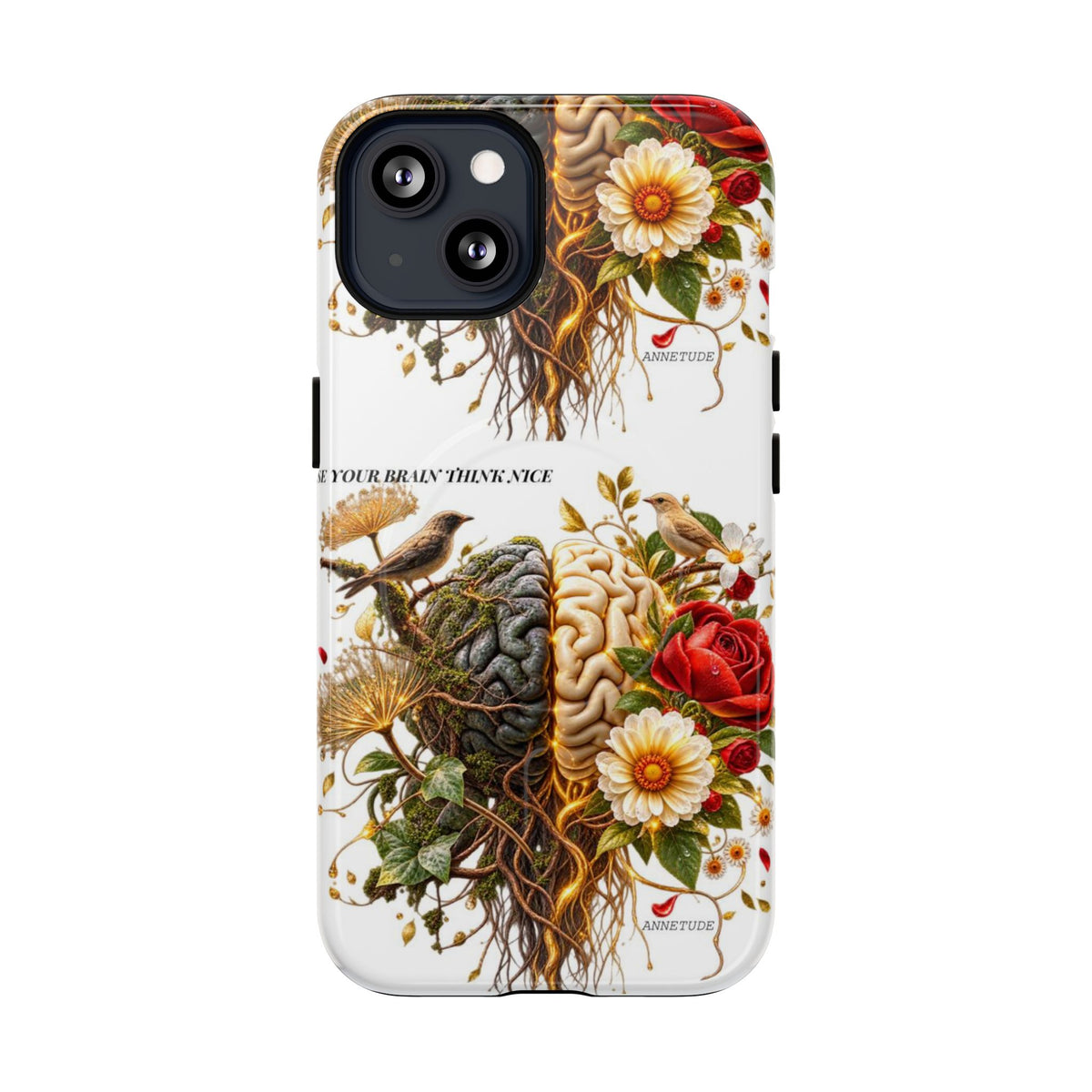 Phone Case — 'Use Your Brainy Think, Son' Floral Brain Magnetic Case