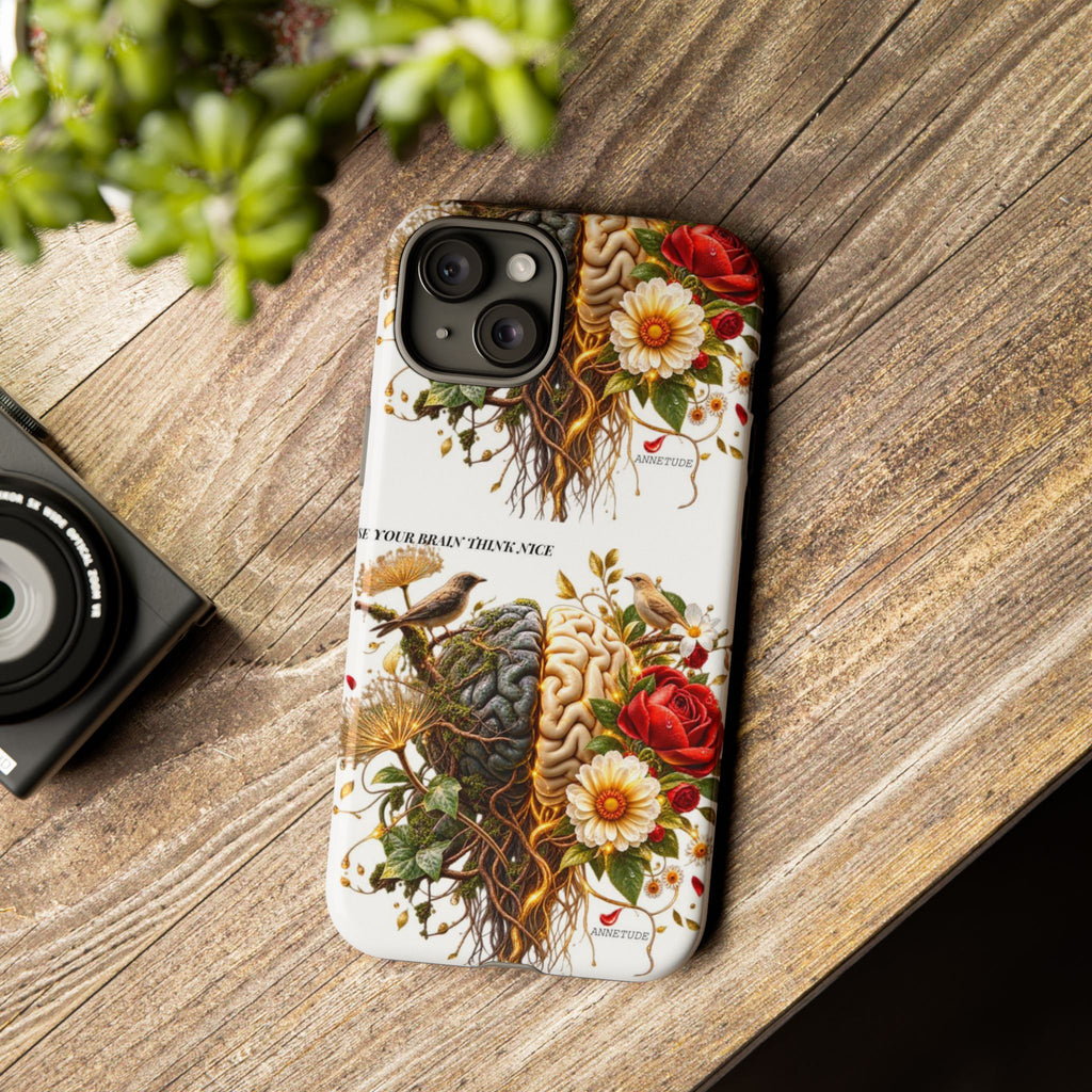 Phone Case — Floral Brain Illustration Protective Cover