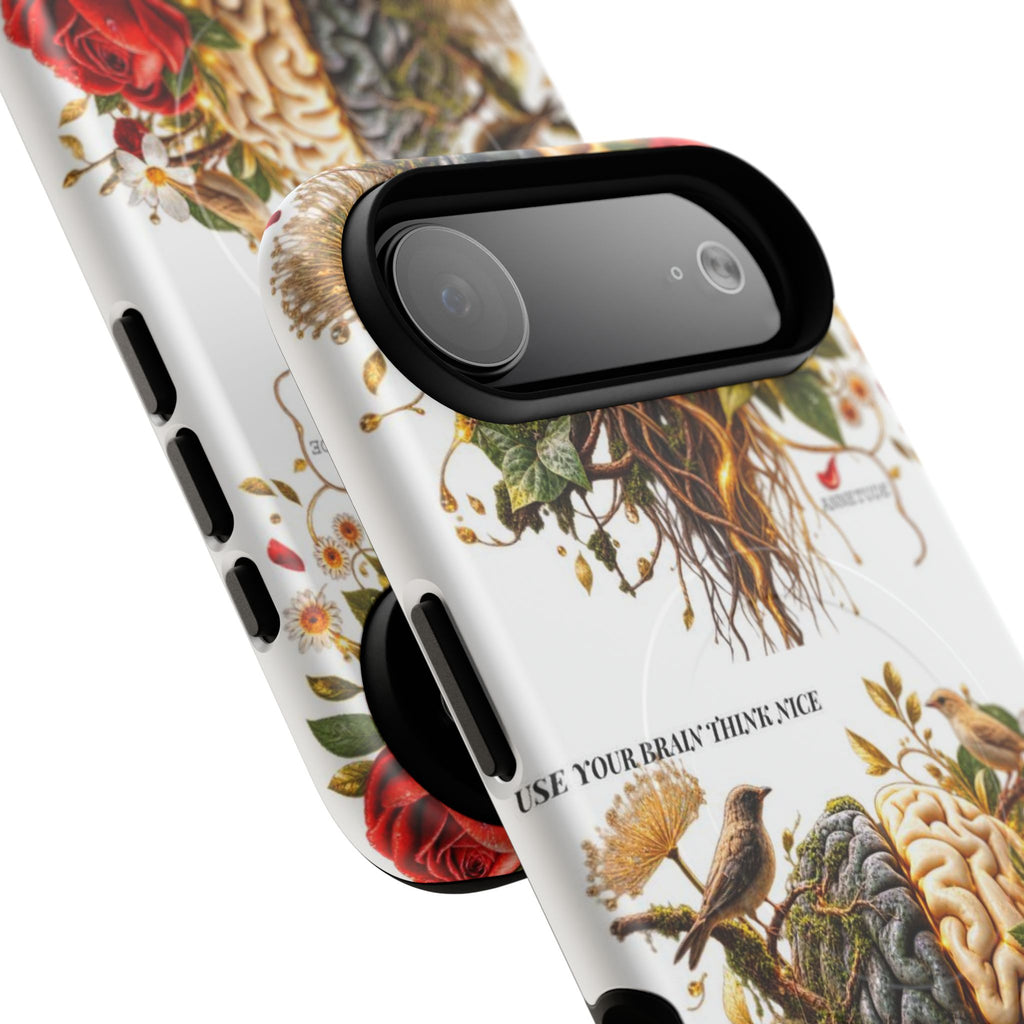 Phone Case — 'Use Your Brainy Think, Son' Floral Brain Magnetic Case