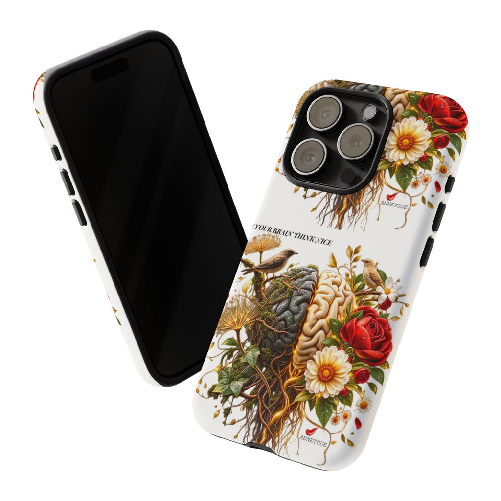 Phone Case — Floral Brain Illustration Protective Cover
