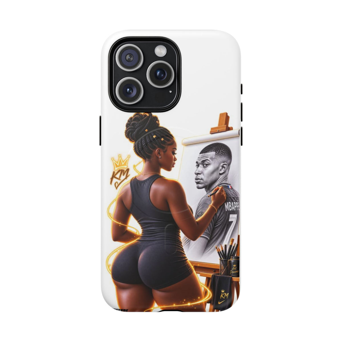 Tough Magnetic Case — Athletic Woman Painting Portrait Phone Cover (King Signature)