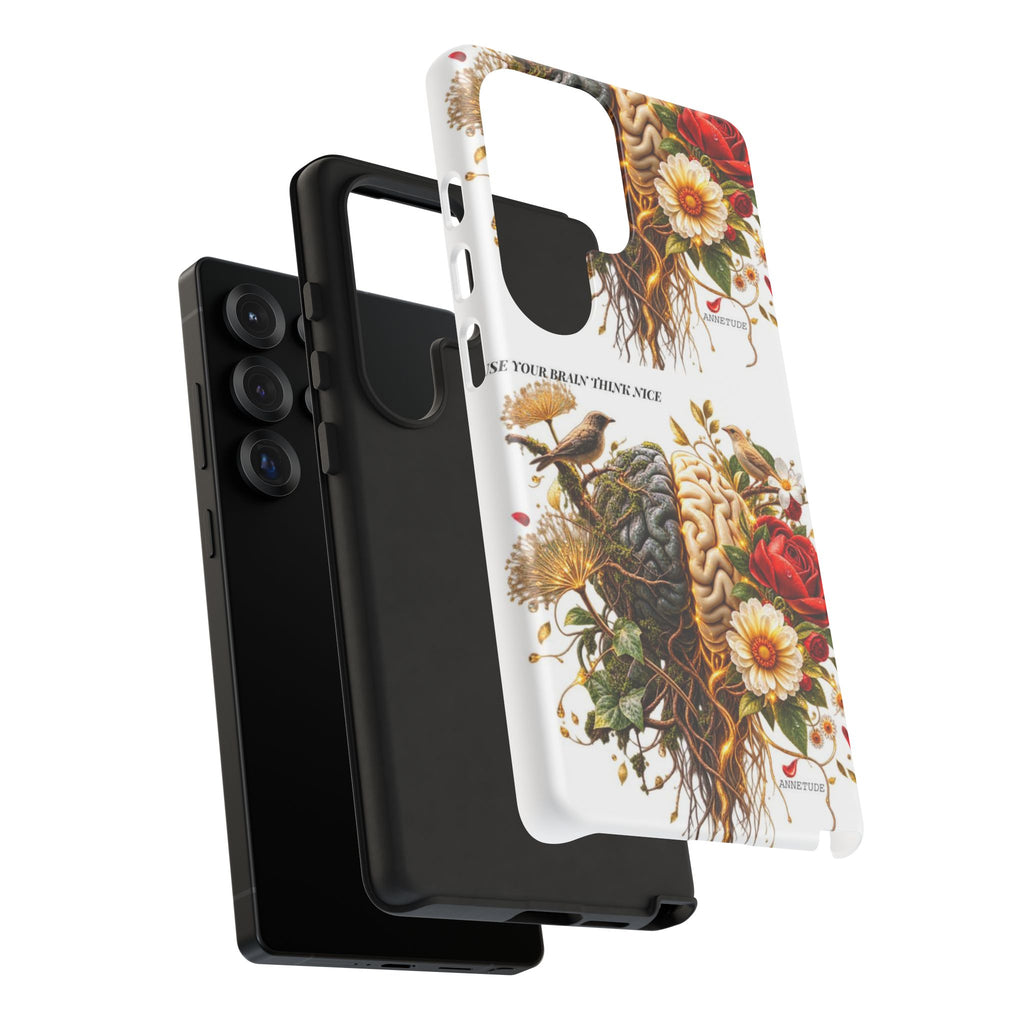 Phone Case — Floral Brain Illustration Protective Cover