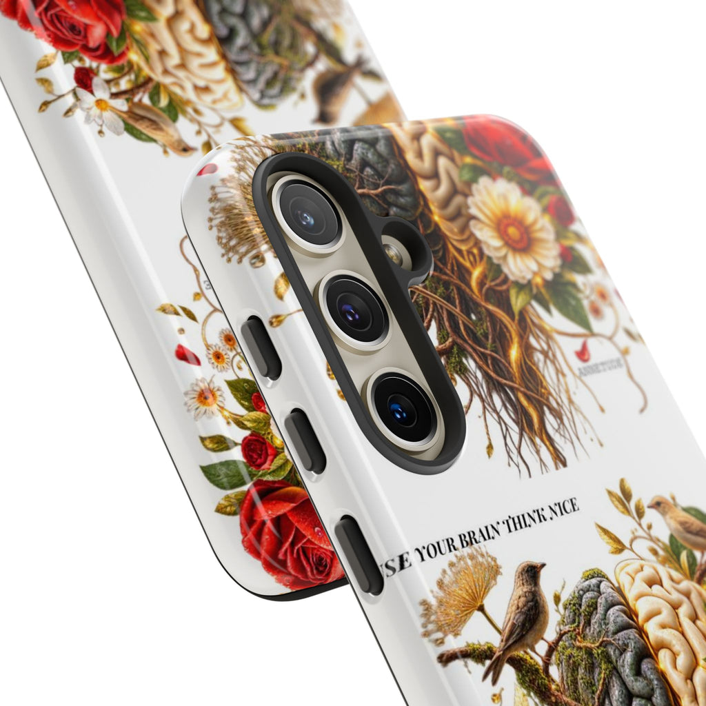 Phone Case — Floral Brain Illustration Protective Cover