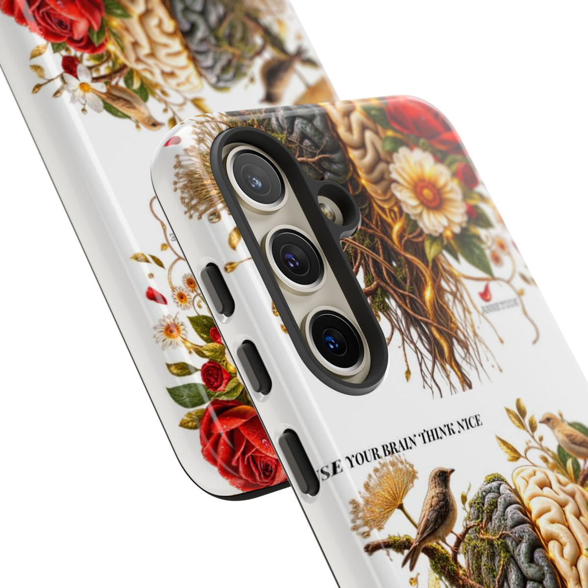 Phone Case — Floral Brain Illustration Protective Cover