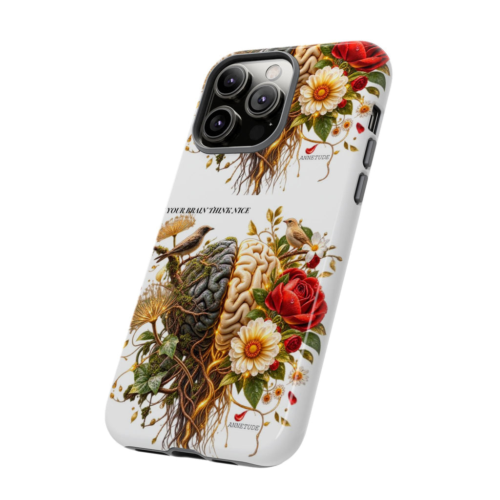 Phone Case — Floral Brain Illustration Protective Cover