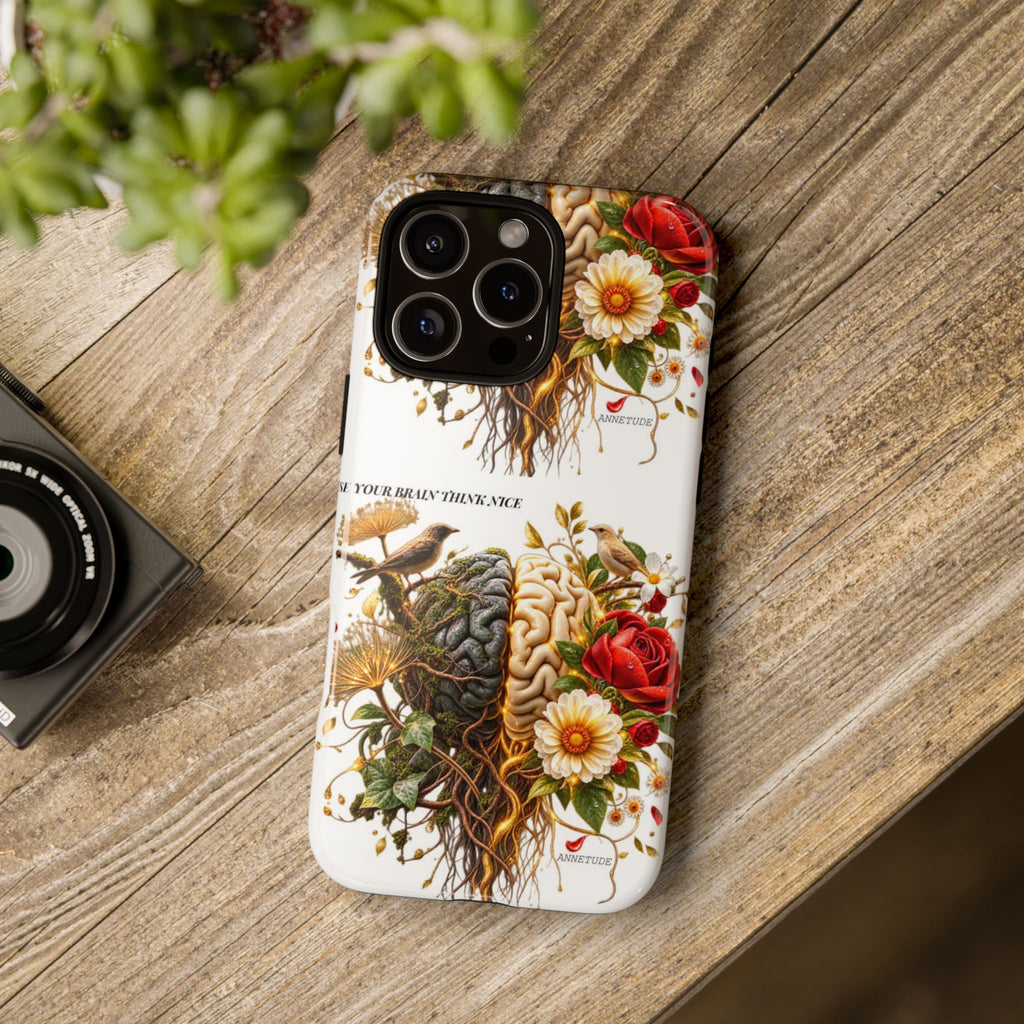 Phone Case — Floral Brain Illustration Protective Cover