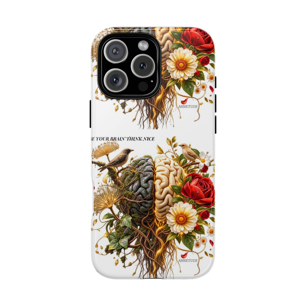 Phone Case — Floral Brain Illustration Protective Cover
