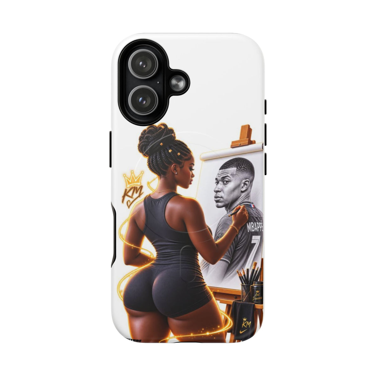 Tough Magnetic Case — Athletic Woman Painting Portrait Phone Cover (King Signature)