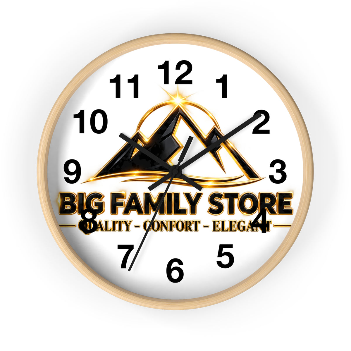 Big Family Store Logo Wall Clock — Elegant Branded Home Clock