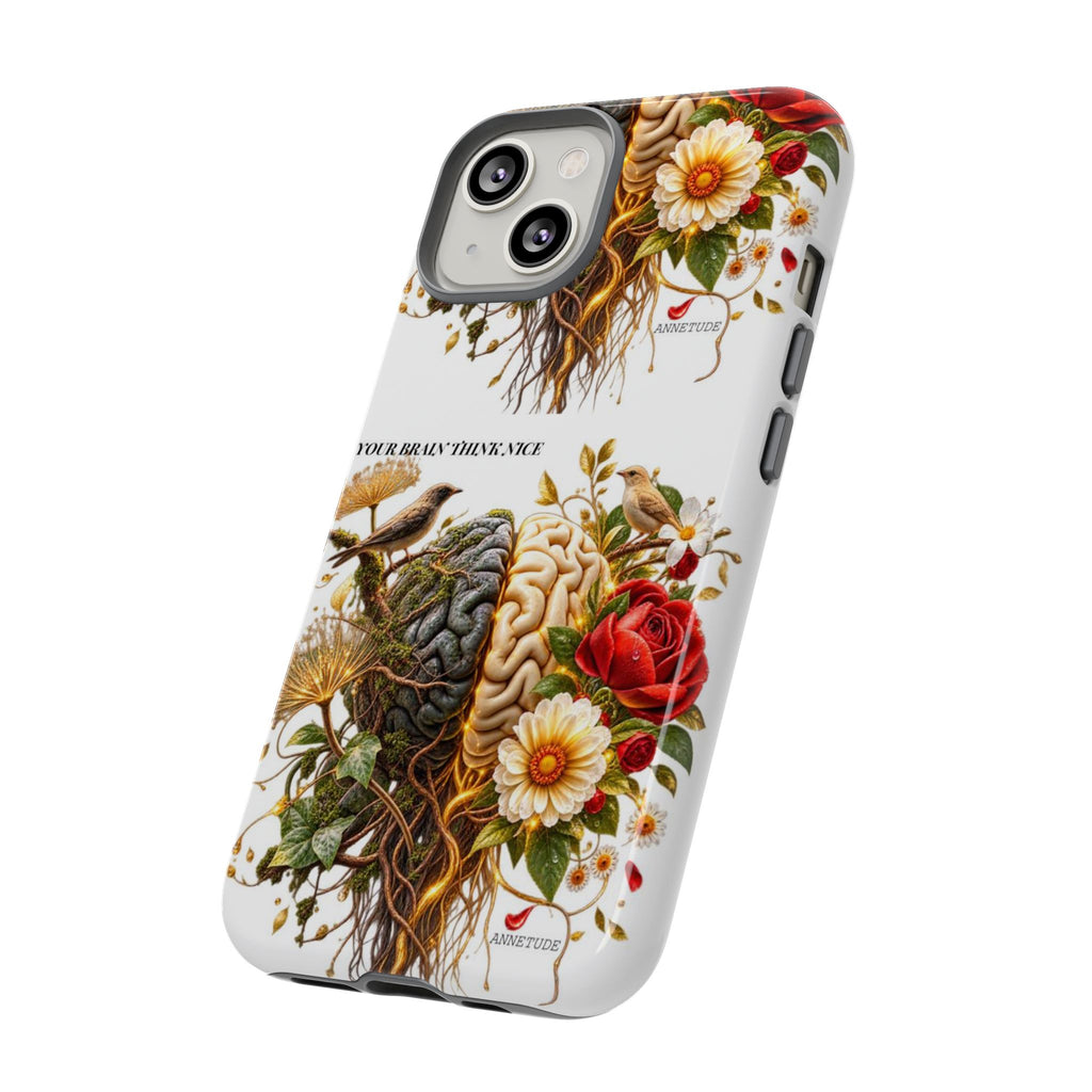 Phone Case — Floral Brain Illustration Protective Cover