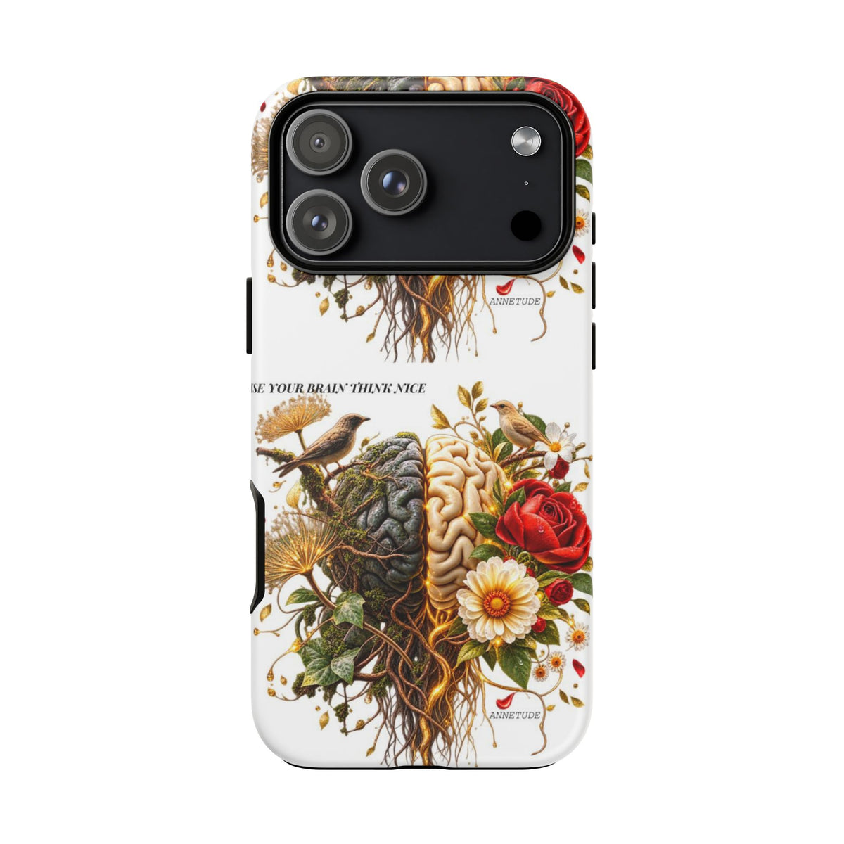 Phone Case — Floral Brain Illustration Protective Cover