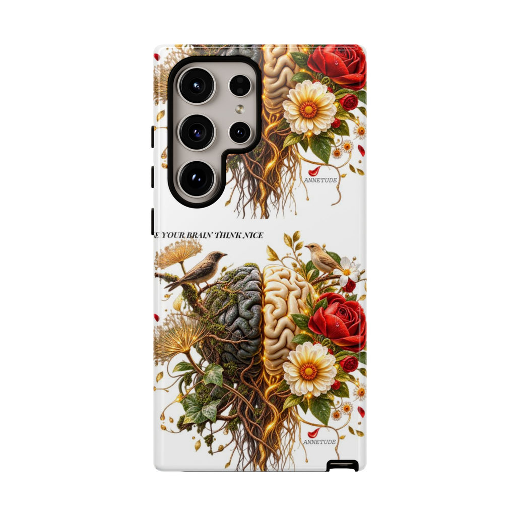 Phone Case — Floral Brain Illustration Protective Cover