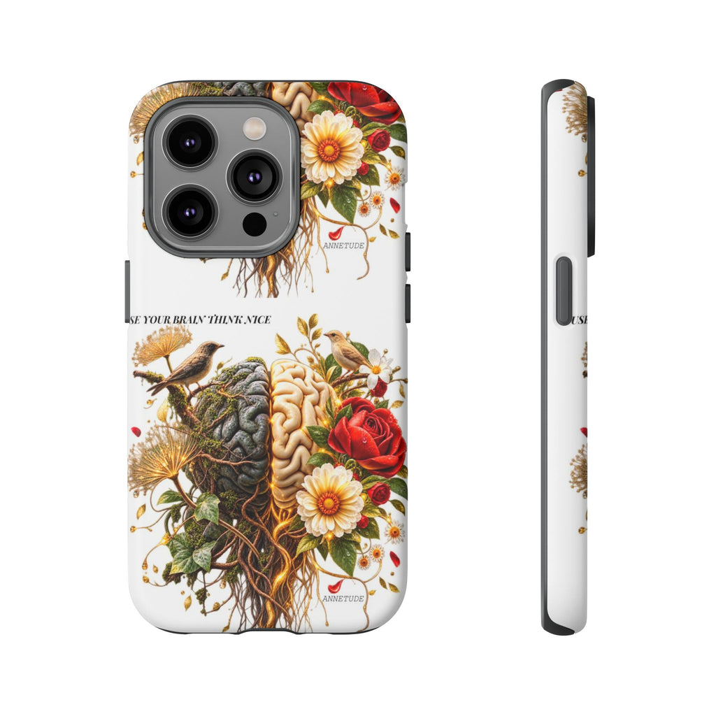 Phone Case — Floral Brain Illustration Protective Cover