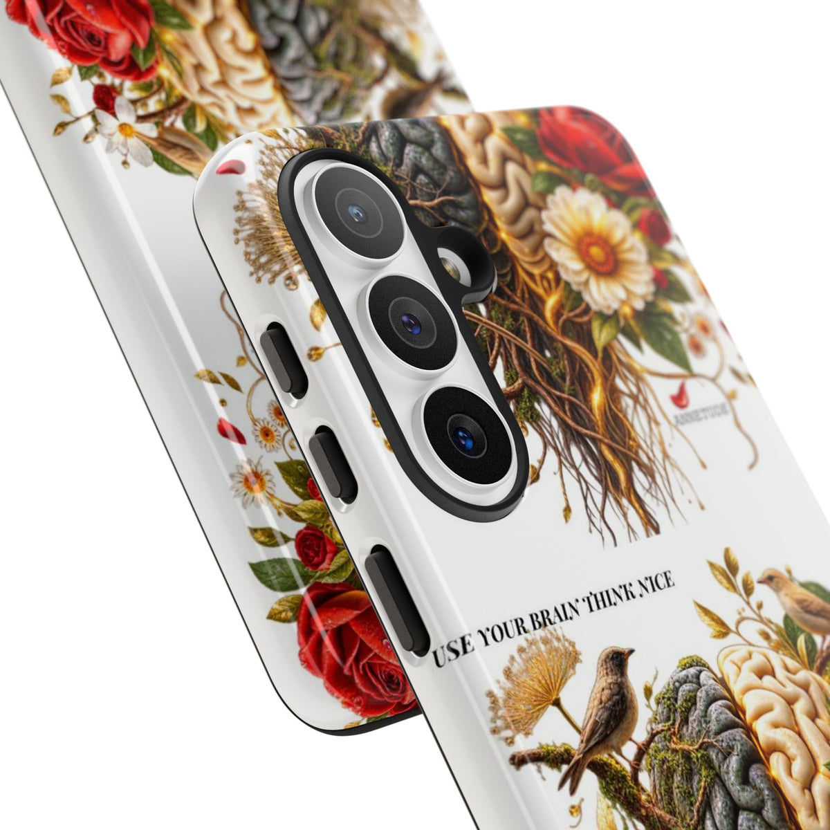 Phone Case — Floral Brain Illustration Protective Cover