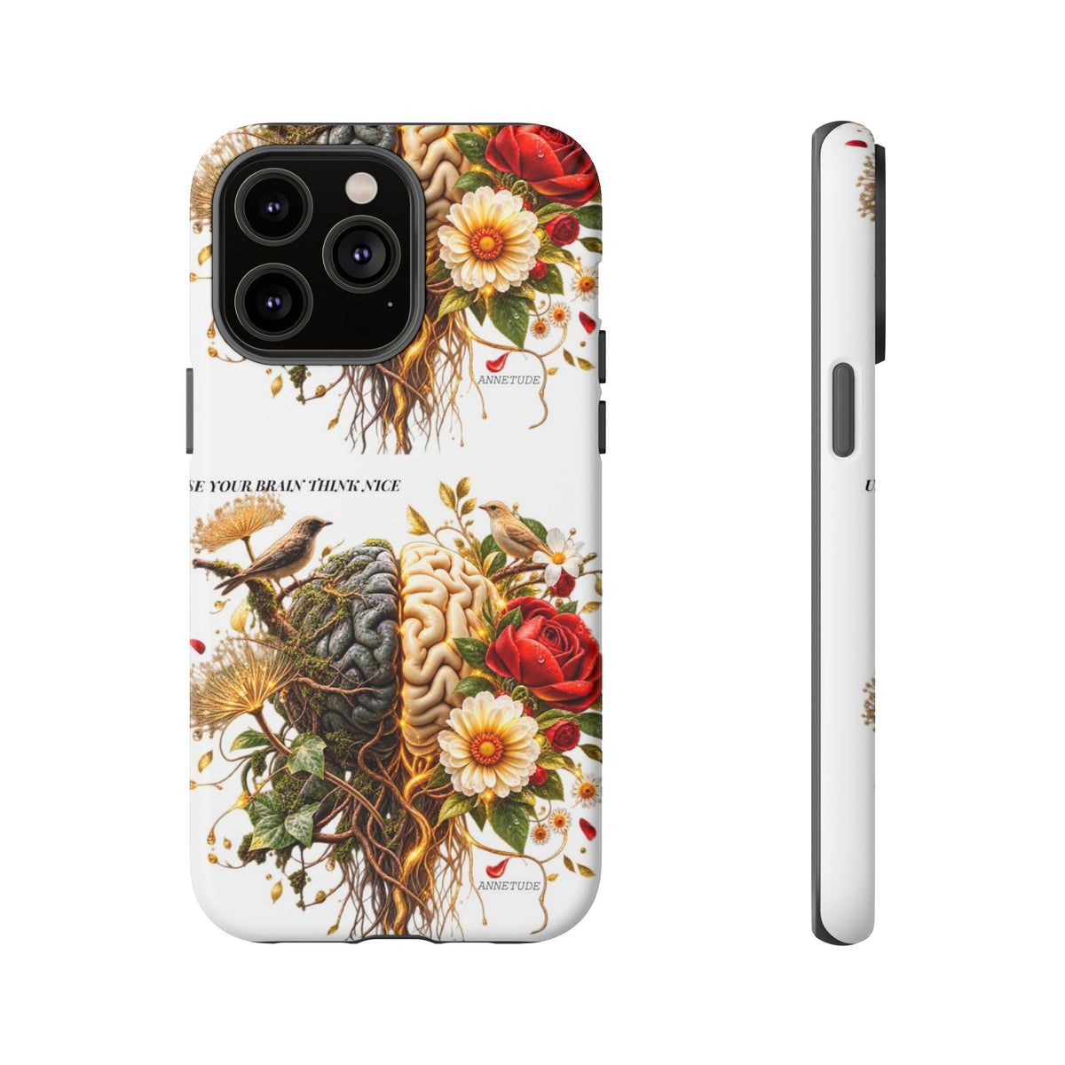 Phone Case — Floral Brain Illustration Protective Cover