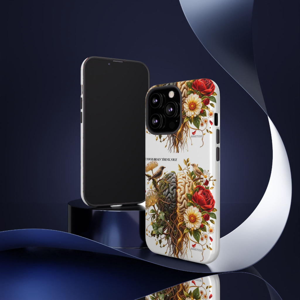 Phone Case — Floral Brain Illustration Protective Cover