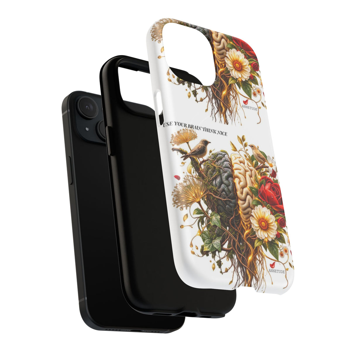 Phone Case — 'Use Your Brainy Think, Son' Floral Brain Magnetic Case