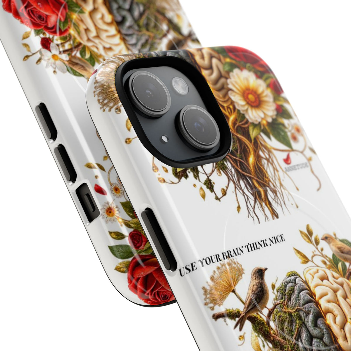 Phone Case — 'Use Your Brainy Think, Son' Floral Brain Magnetic Case