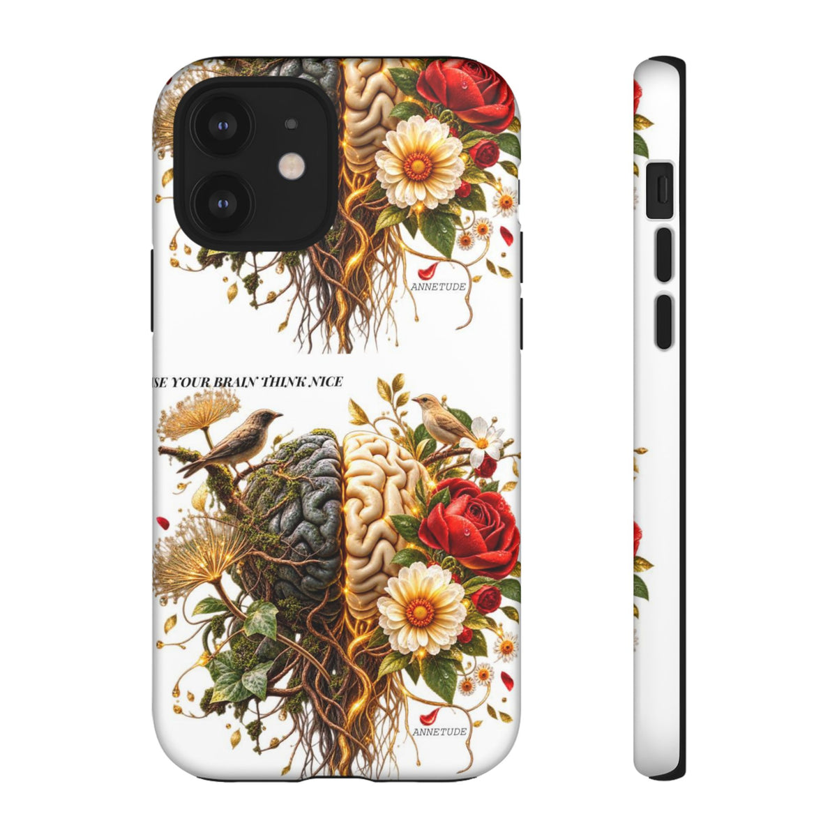 Phone Case — Floral Brain Illustration Protective Cover